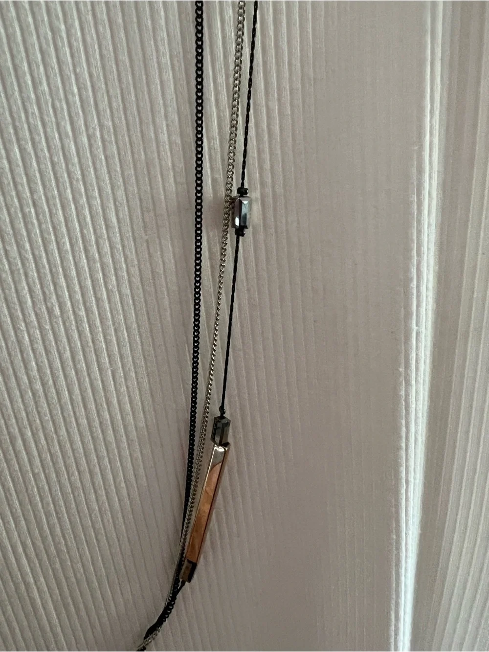 OS: Black and Gold Multi-Strand Pendant Necklace